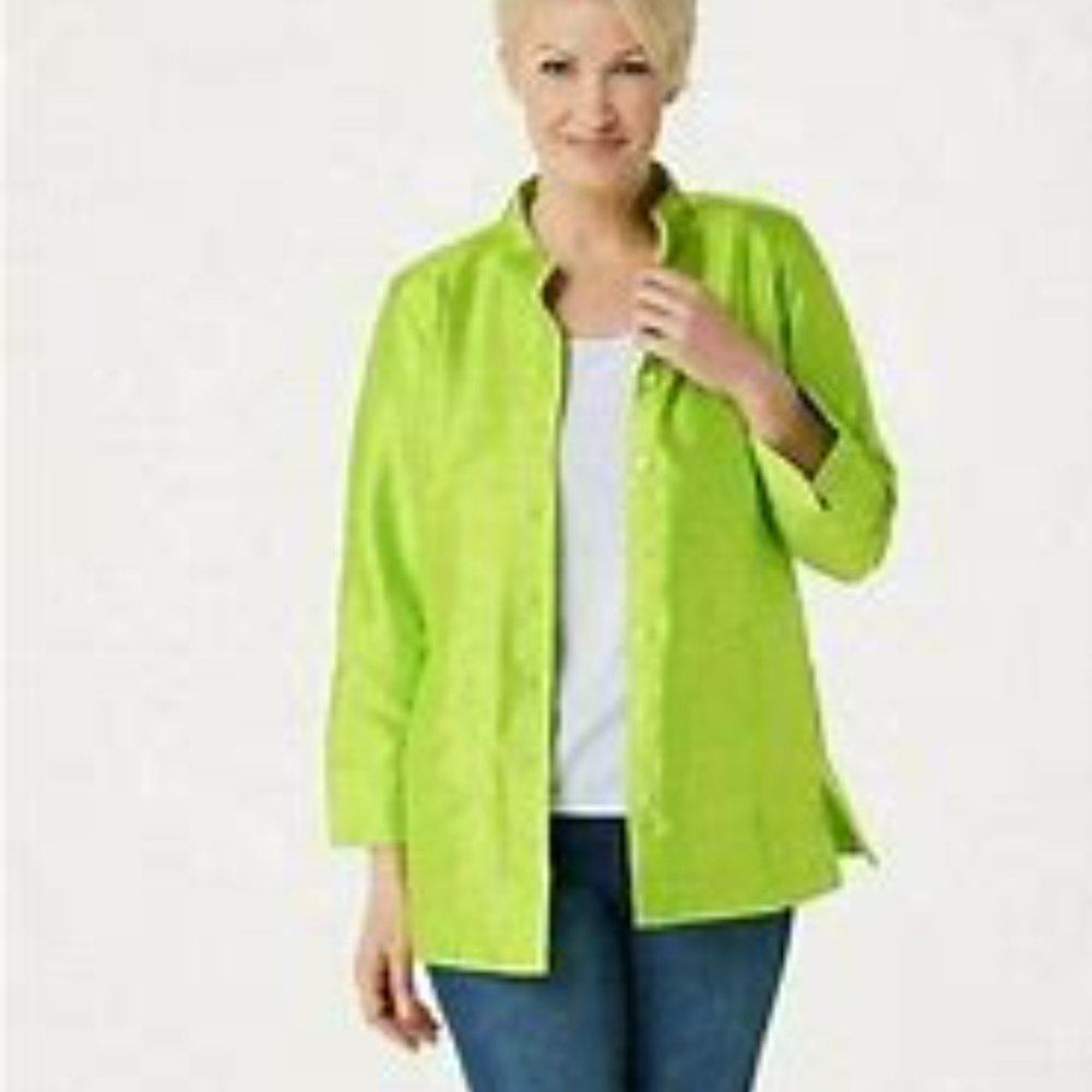 NWOT Faux Shantung Band Collar Jacket